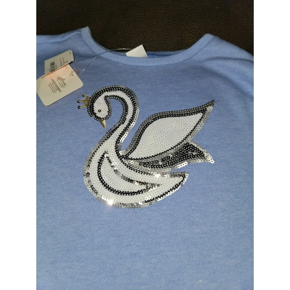 Gymboree fairytale forest blue swan dress with pockets size medium 7 8 nwt‎